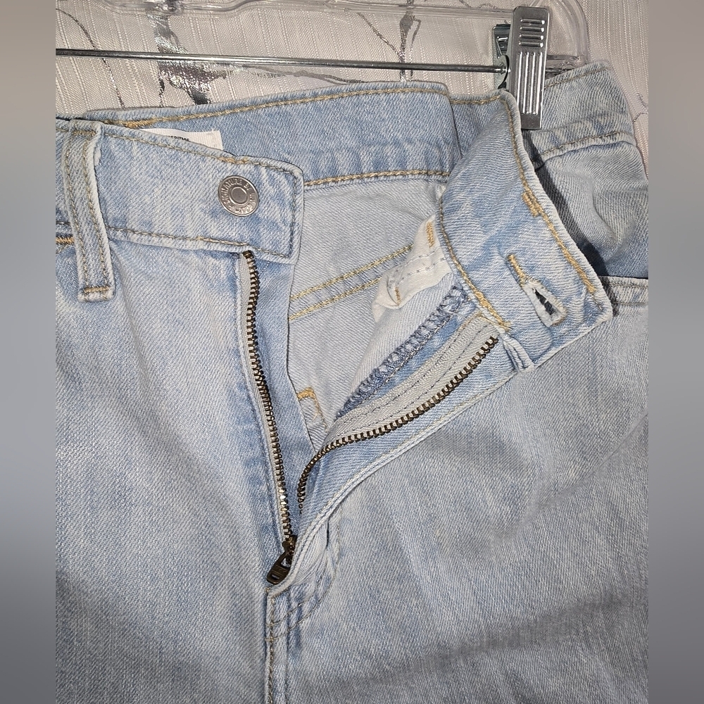 Signature Levis Strauss Gold Heritage Wide Leg Mid Rise Stretch Blue Jeans - Picture 6 of 12